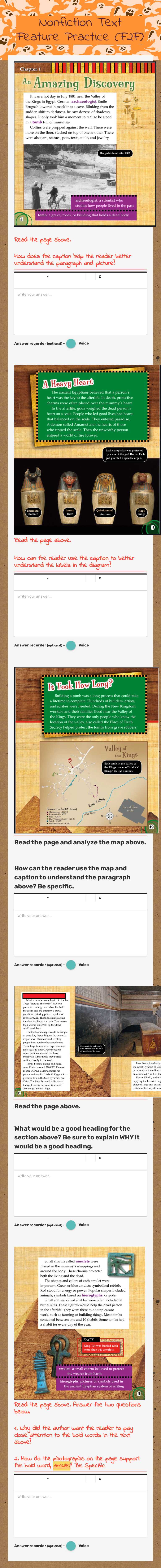 Nonfiction Text Feature Practice (F2F) Grade 4 worksheet preview