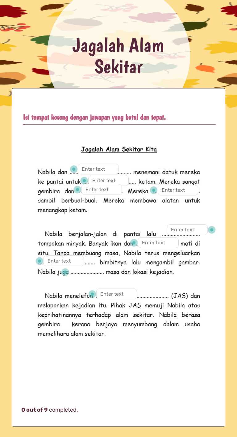 Jagalah Alam Sekitar worksheet preview image