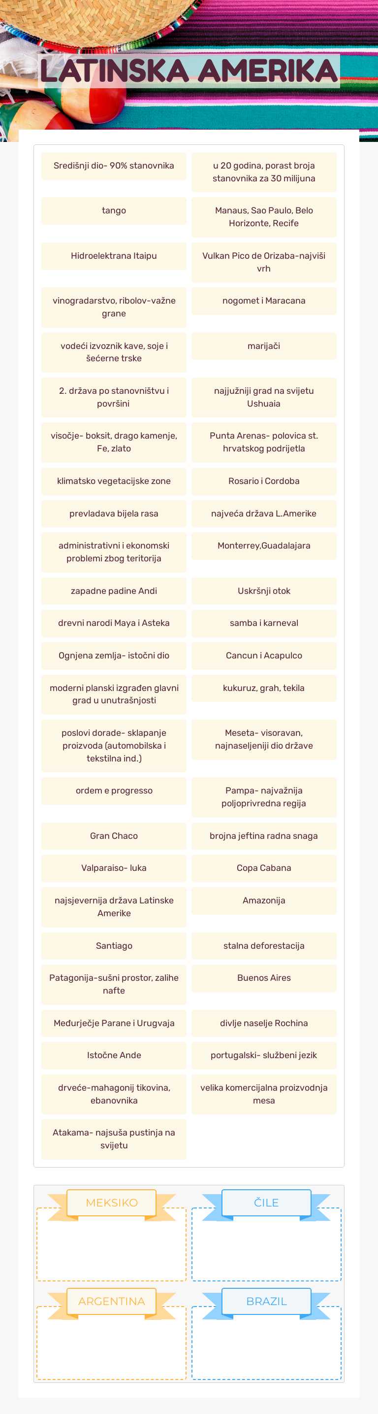 LATINSKA AMERIKA worksheet preview image