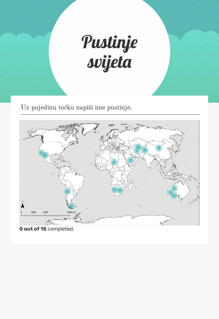 Pustinje svijeta worksheet preview image