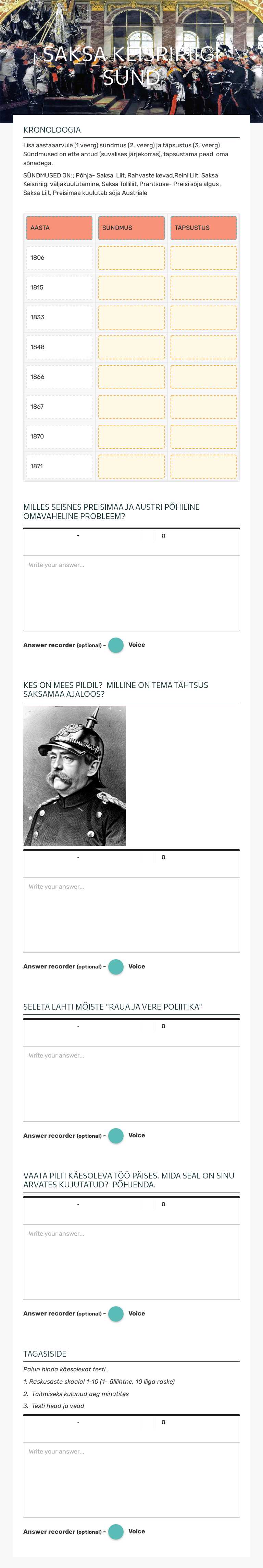SAKSA KEISRIRIIGI SÜND worksheet preview image