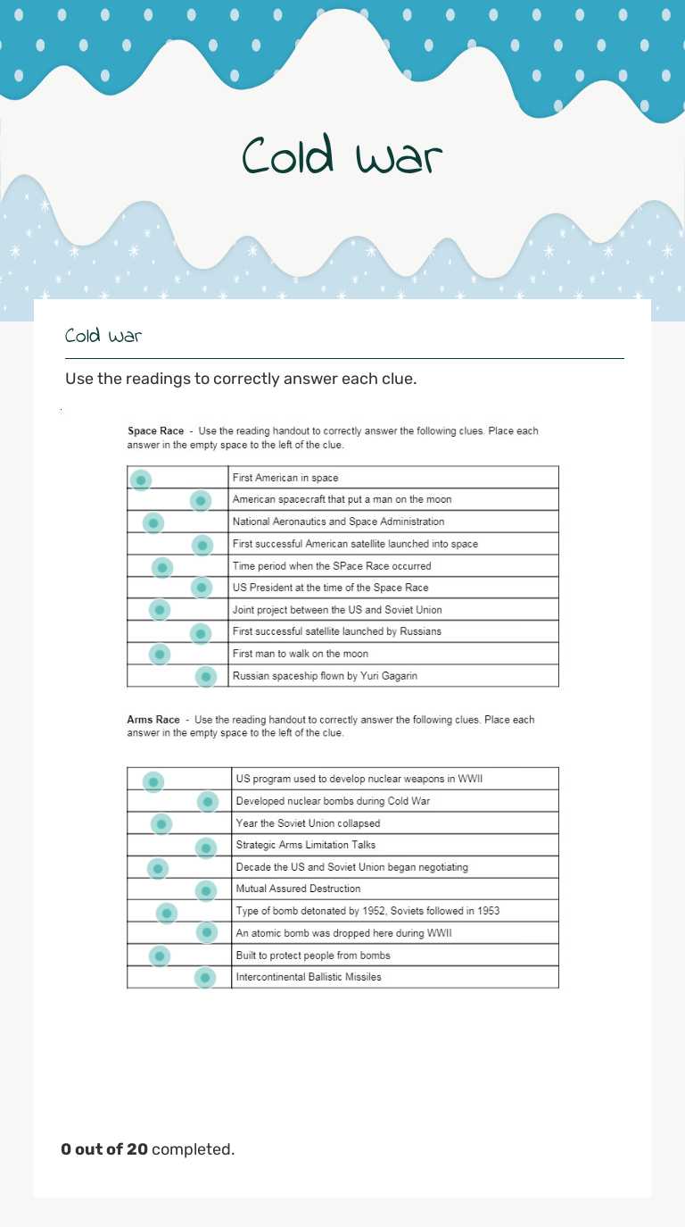 Cold War Grade 9 worksheet preview