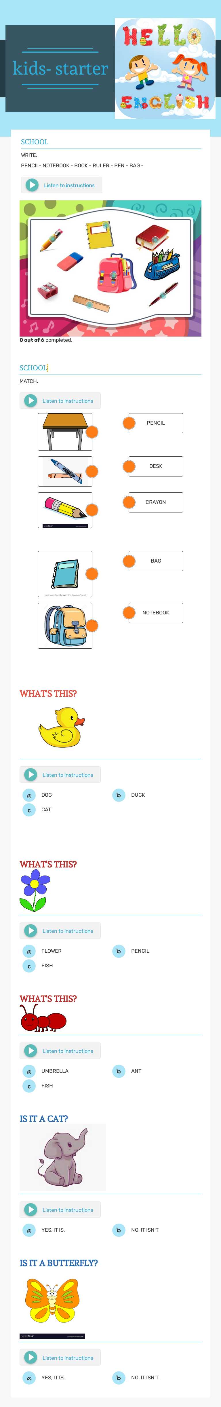 kids- 
starter worksheet preview image