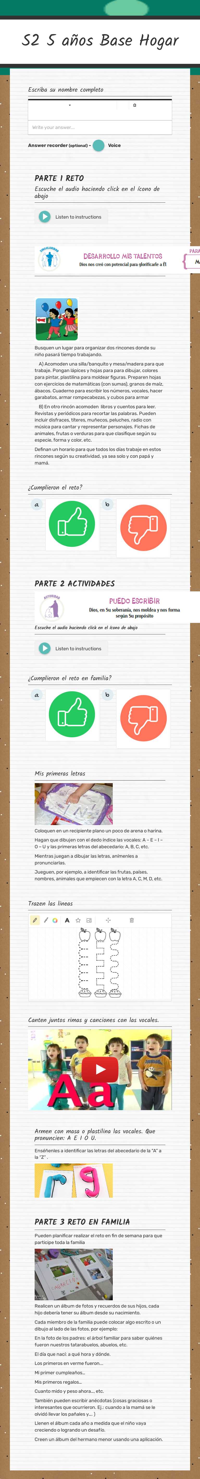 S2 5 años Base Hogar worksheet preview image