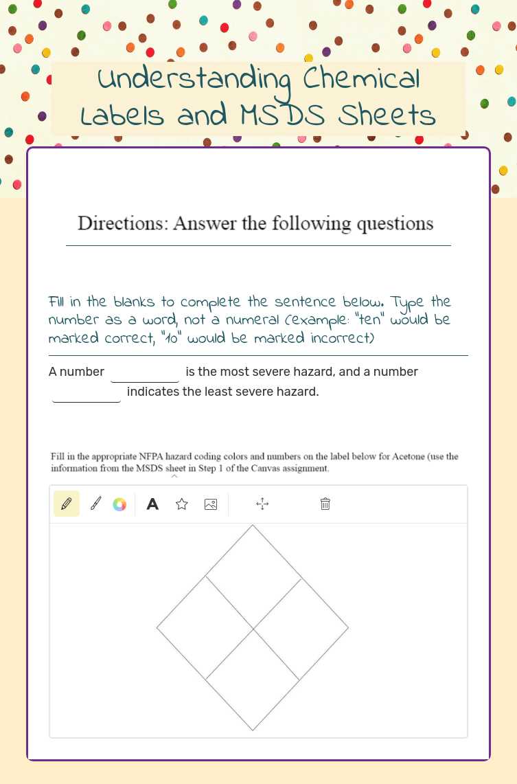 Understanding Chemical Labels and MSDS Sheets worksheet preview image