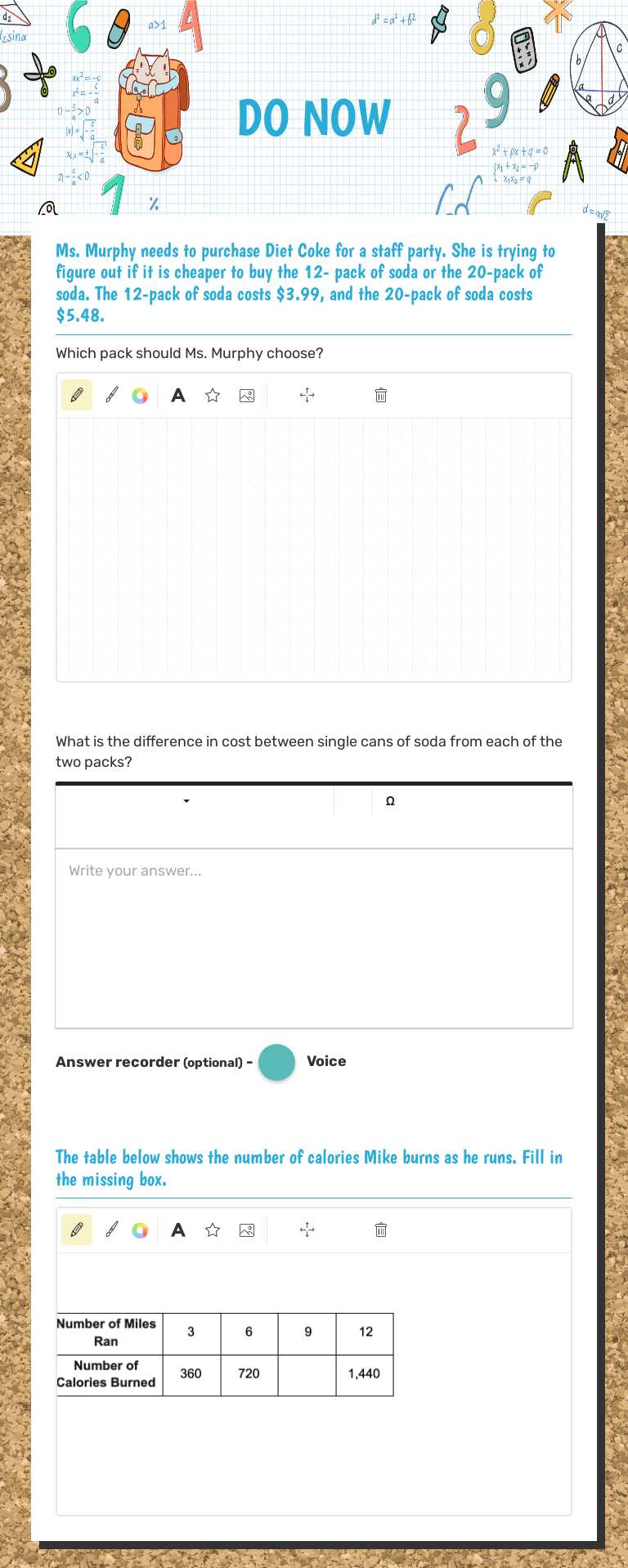 DO NOW worksheet preview image