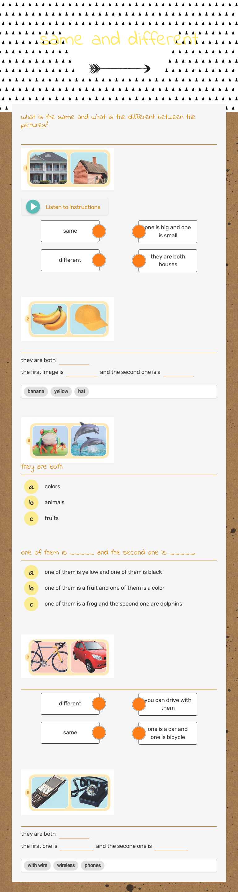 same and different Grade 7 worksheet preview