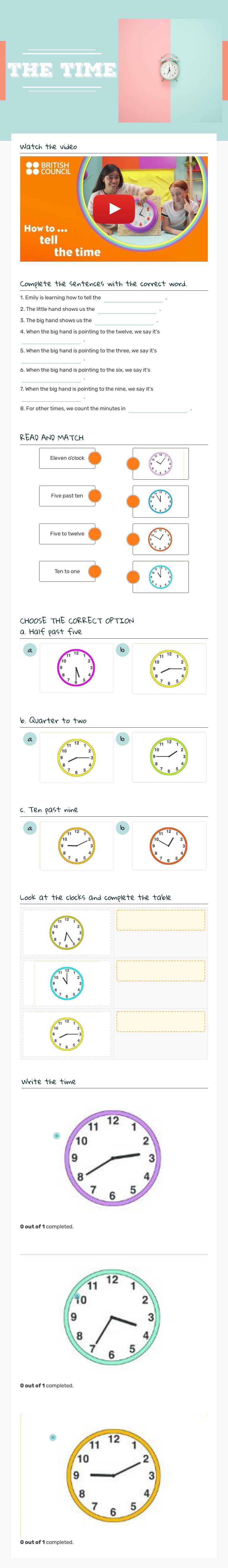 the time worksheet preview image