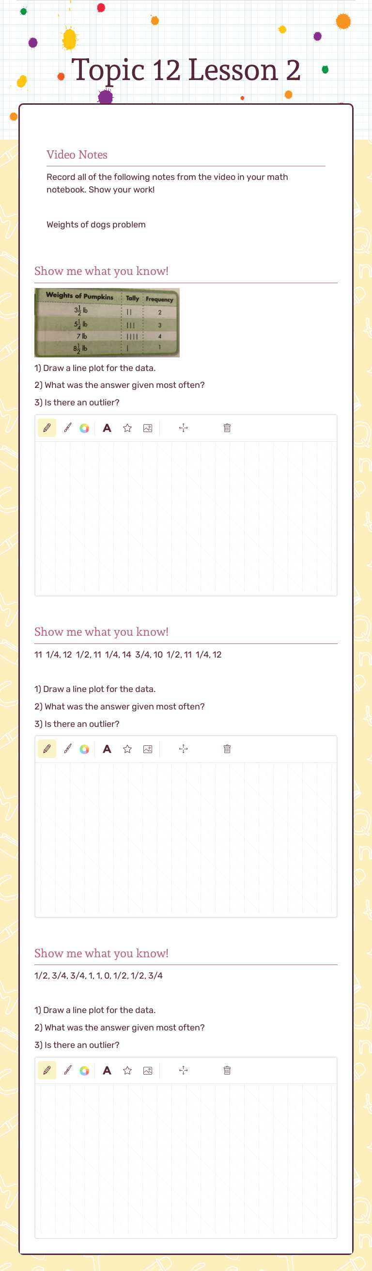 Topic 12 Lesson 2 worksheet preview image