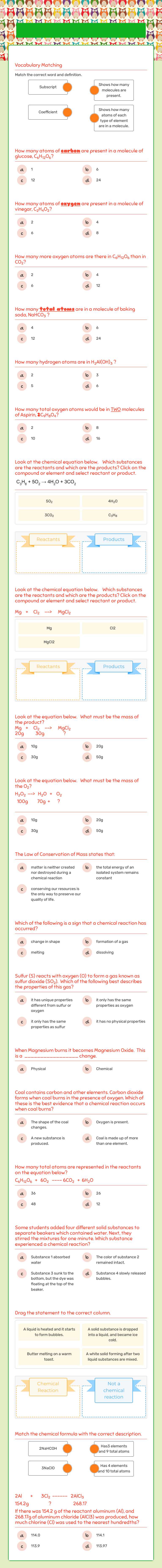 Personal Training Event 2(Chem2) 2022 worksheet preview image