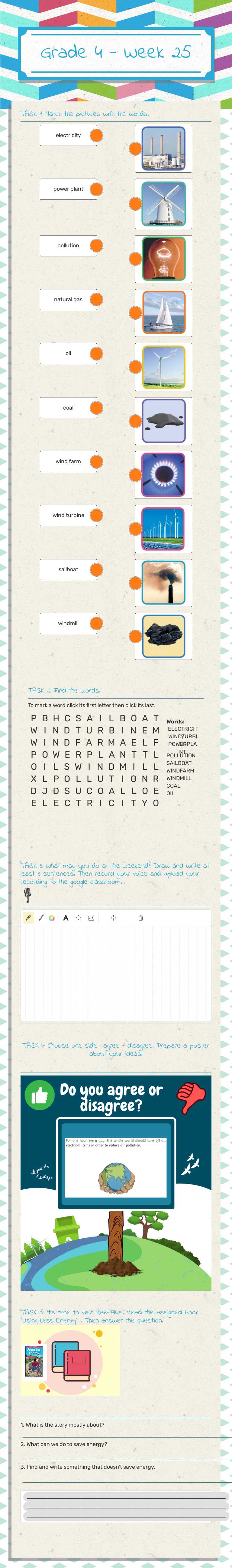 Grade 4 - Week 25 worksheet preview image