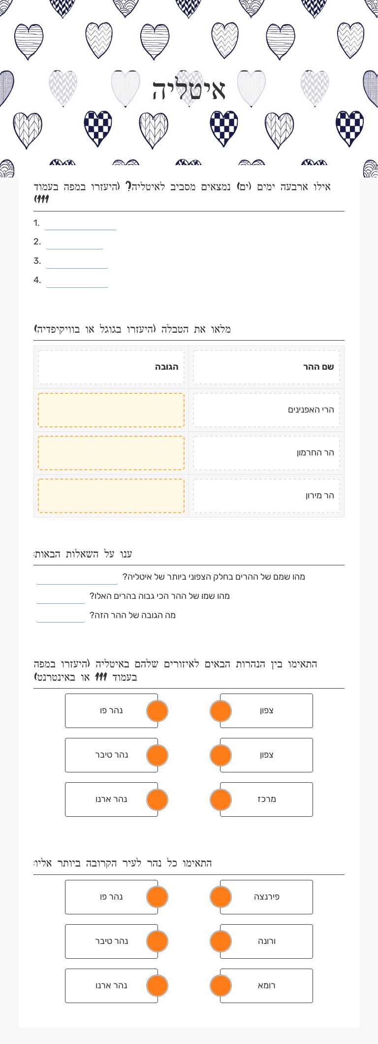איטליה worksheet preview image
