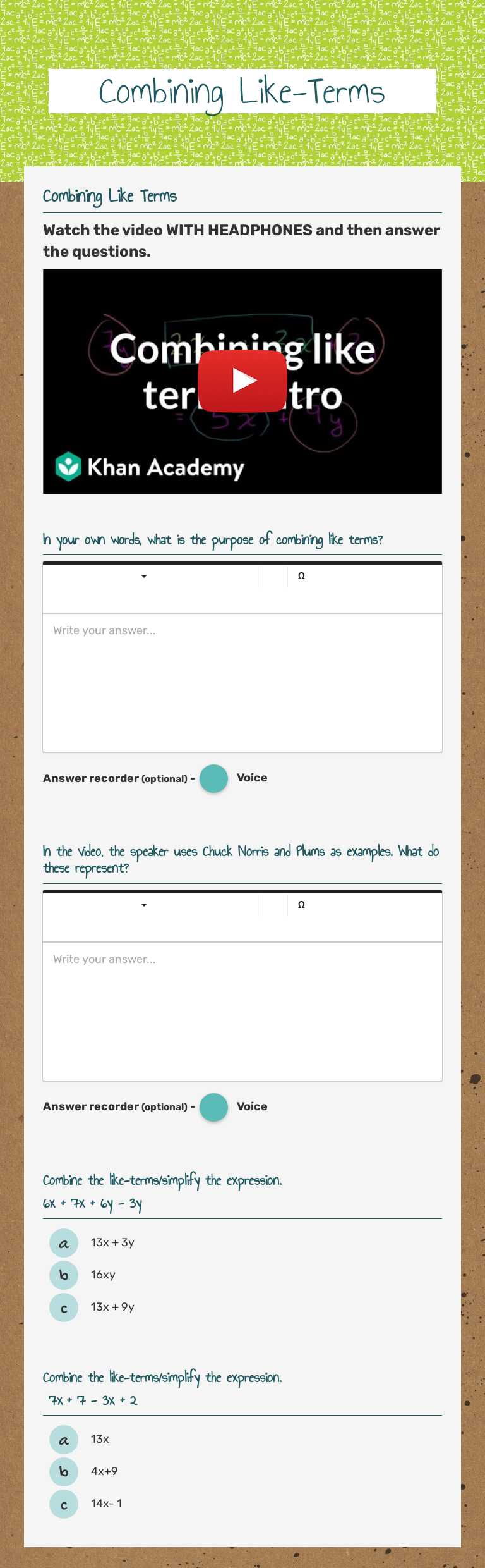 Master combining like terms with our practice worksheet! Simplify ...
