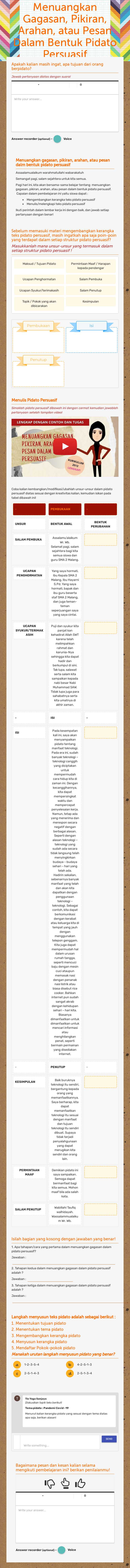 Menuangkan Gagasan, Pikiran, Arahan, atau Pesan Dalam Bentuk Pidato Persuasif worksheet preview image