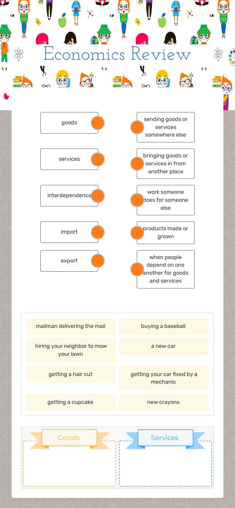 Economics Review worksheet preview image