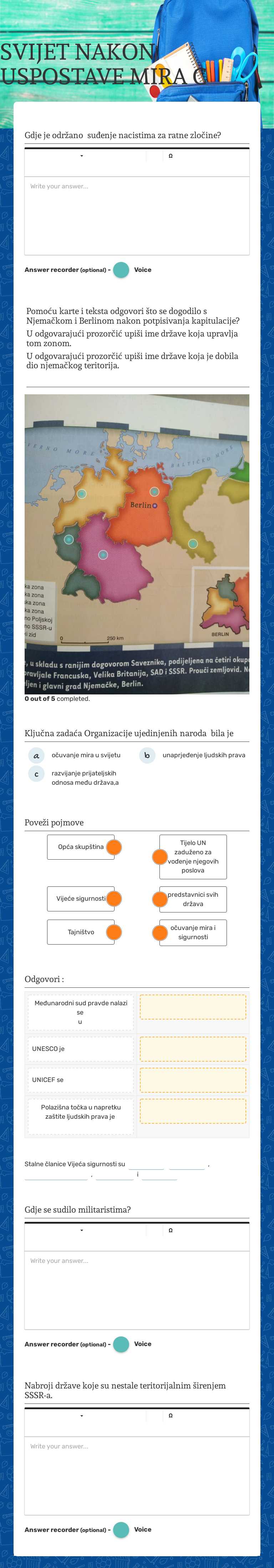 SVIJET NAKON 
USPOSTAVE MIRA C Grade 8 worksheet preview