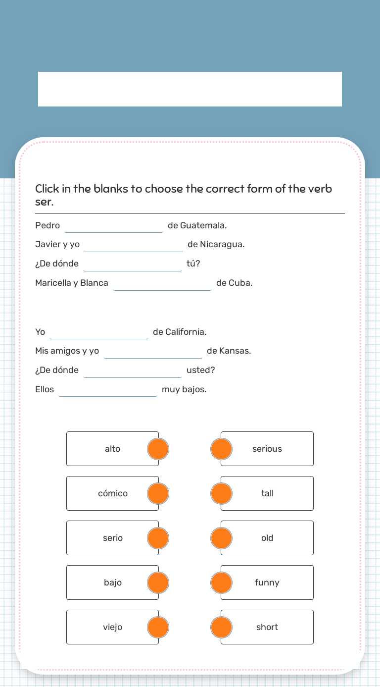 Campanada 82 - Ser y adjetivos worksheet preview image