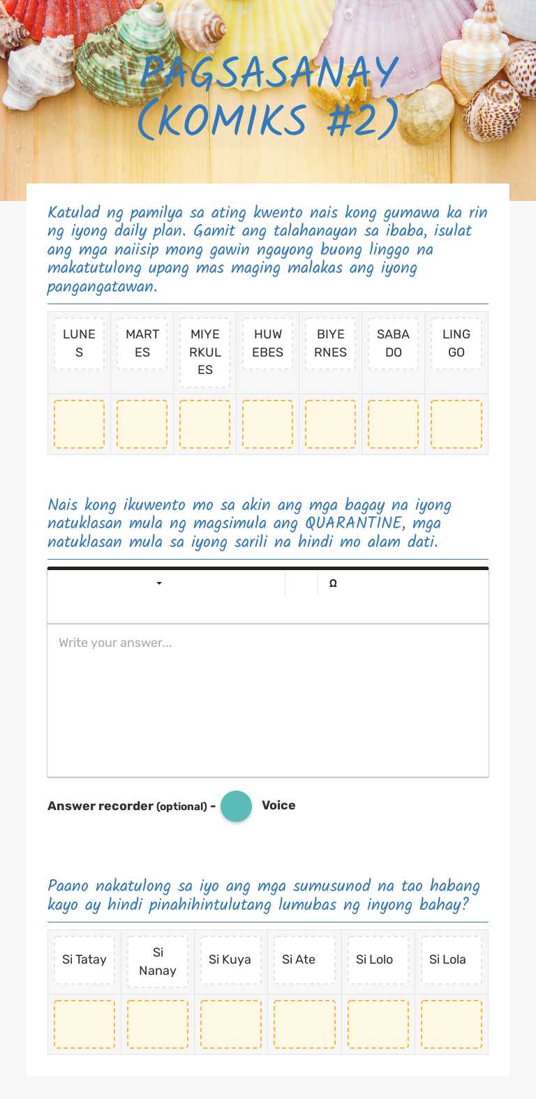 PAGSASANAY  
(KOMIKS #2) worksheet preview image