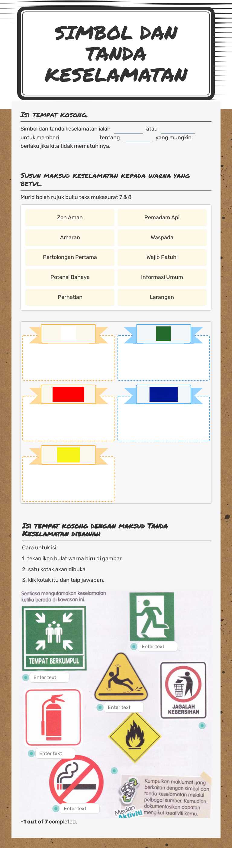 Simbol dan Tanda Keselamatan worksheet preview image