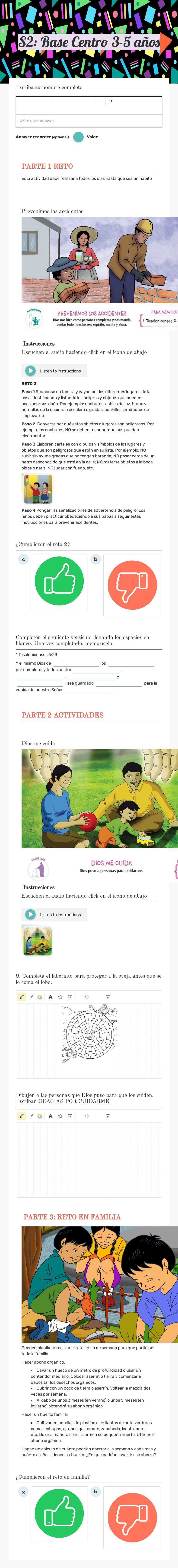 S2: Base Centro 3-5 años Preschool worksheet preview