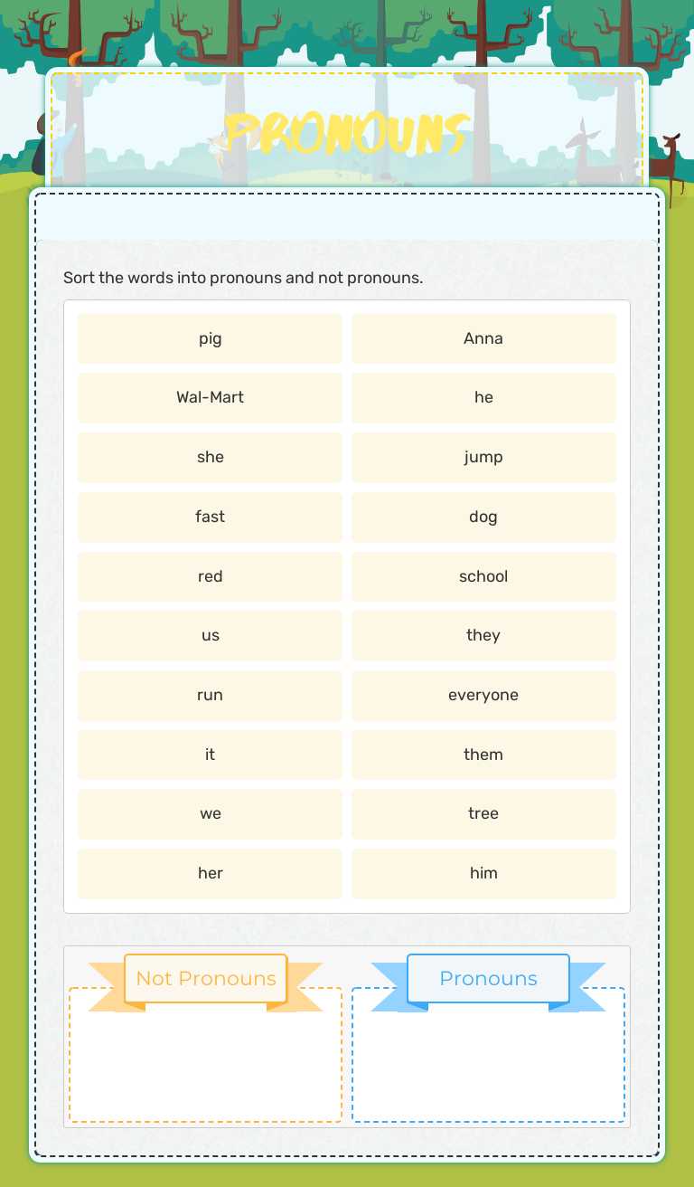 Pronouns Grade 2 worksheet preview