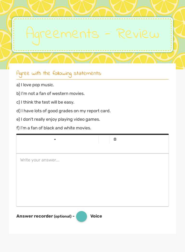 Agreements - Review worksheet preview image