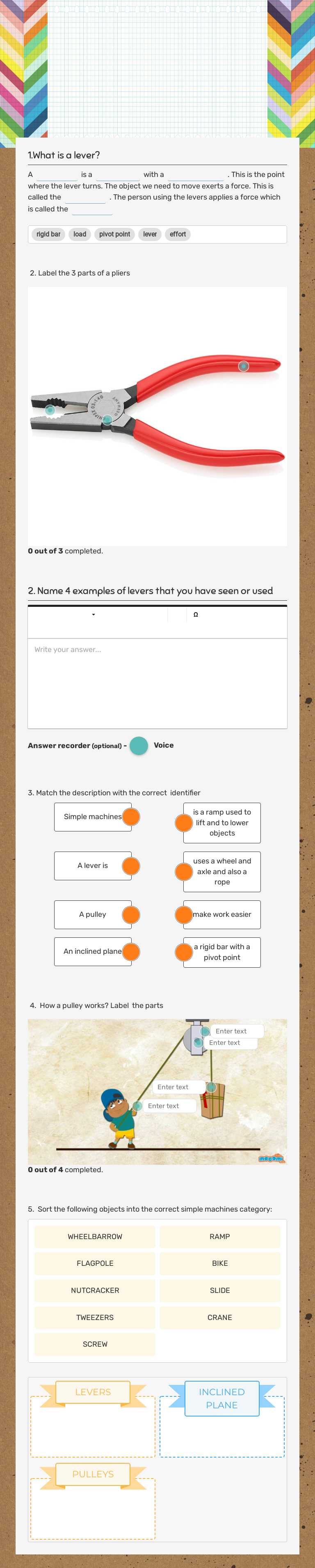 machines worksheet preview image