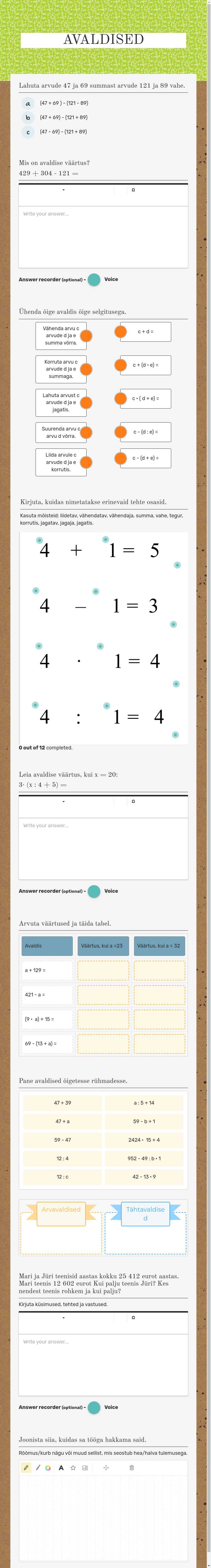 AVALDISED worksheet preview image