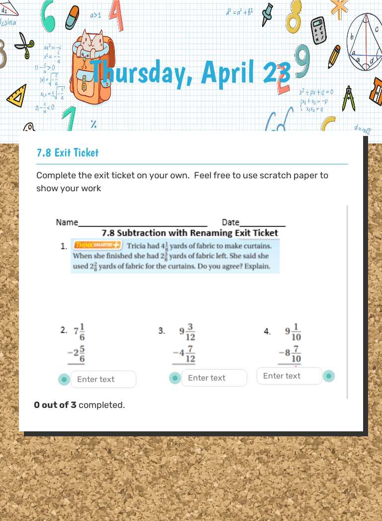 Thursday, April 23 Grade 4 worksheet preview