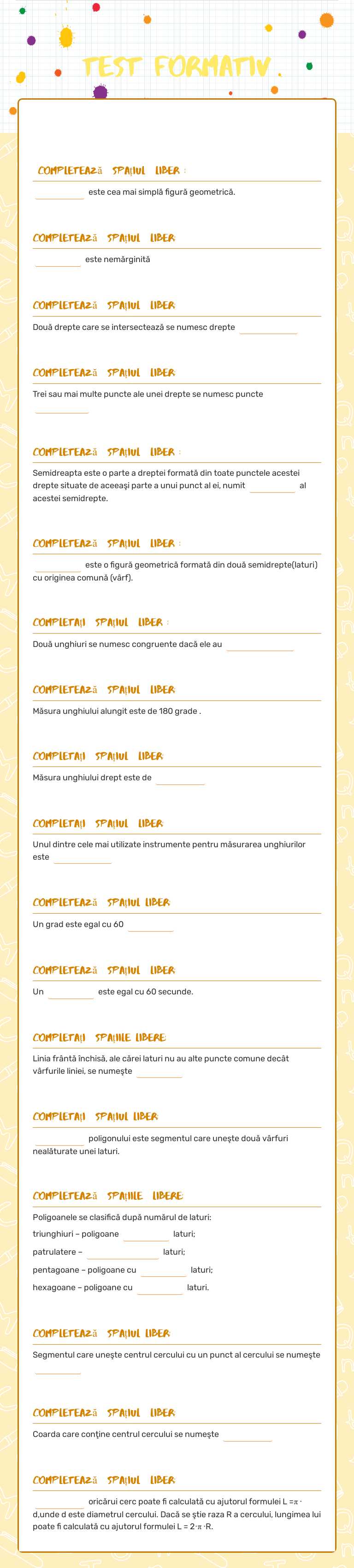 test  formativ Grade 6 worksheet preview