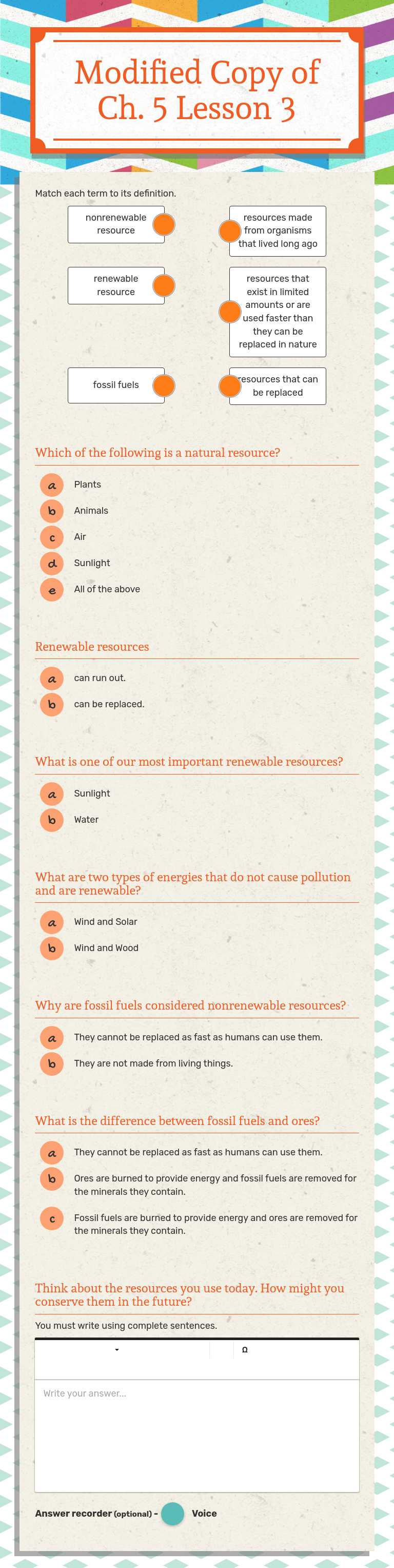 Modified Copy of Ch. 5 Lesson 3 worksheet preview image