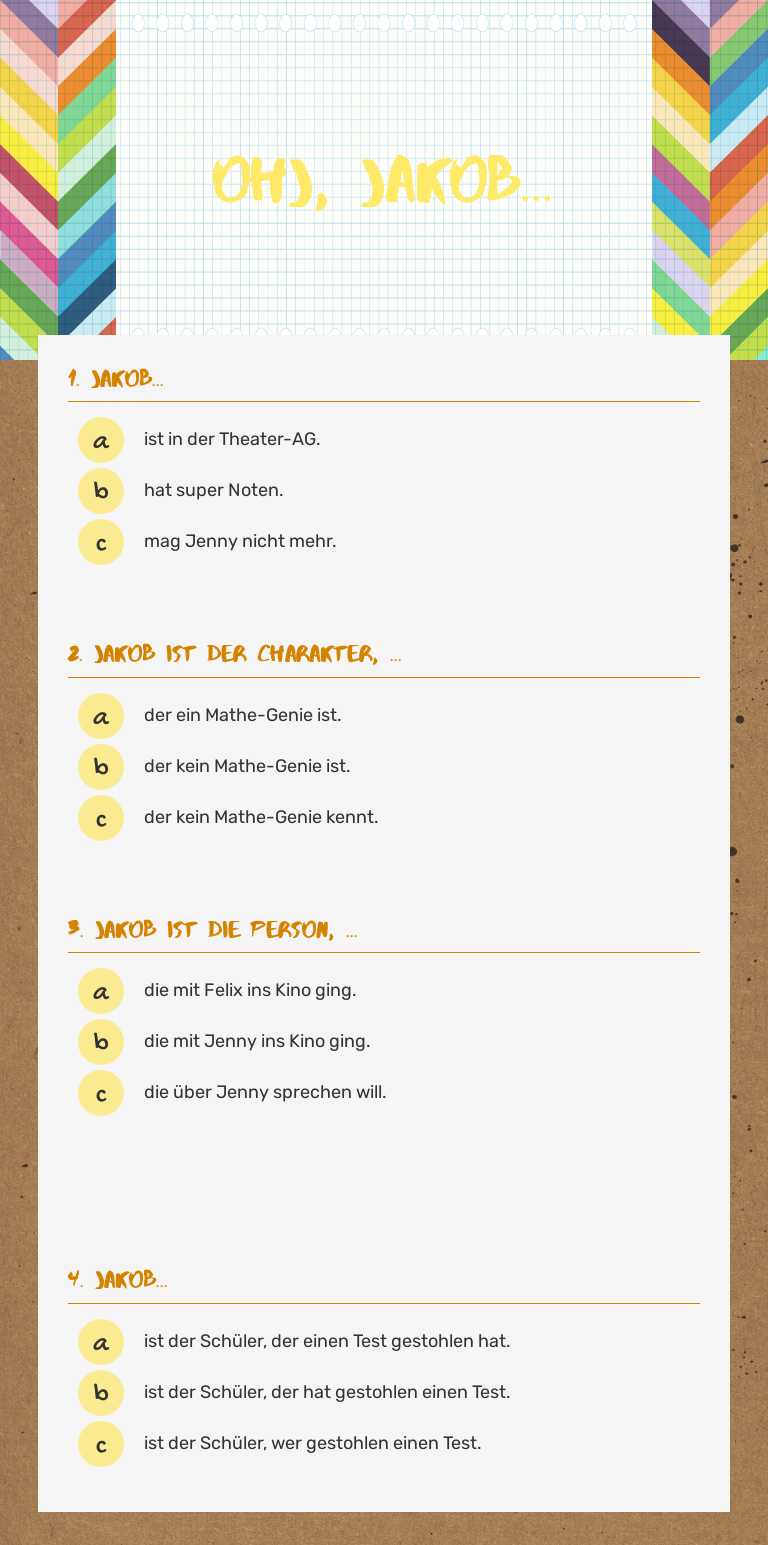 Ohj, Jakob... worksheet preview