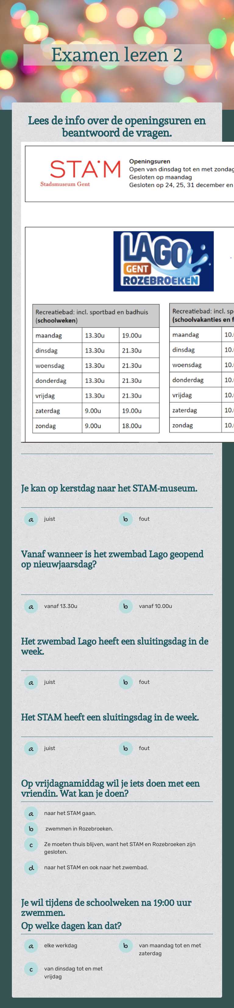Examen lezen 2 worksheet preview image