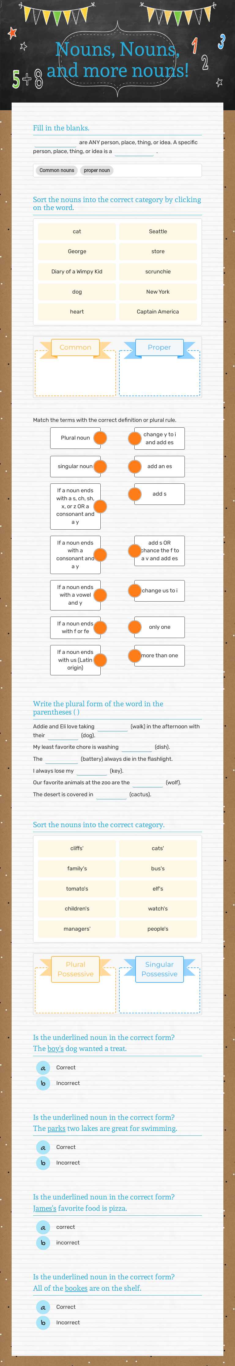Nouns, Nouns, and more nouns! worksheet preview image
