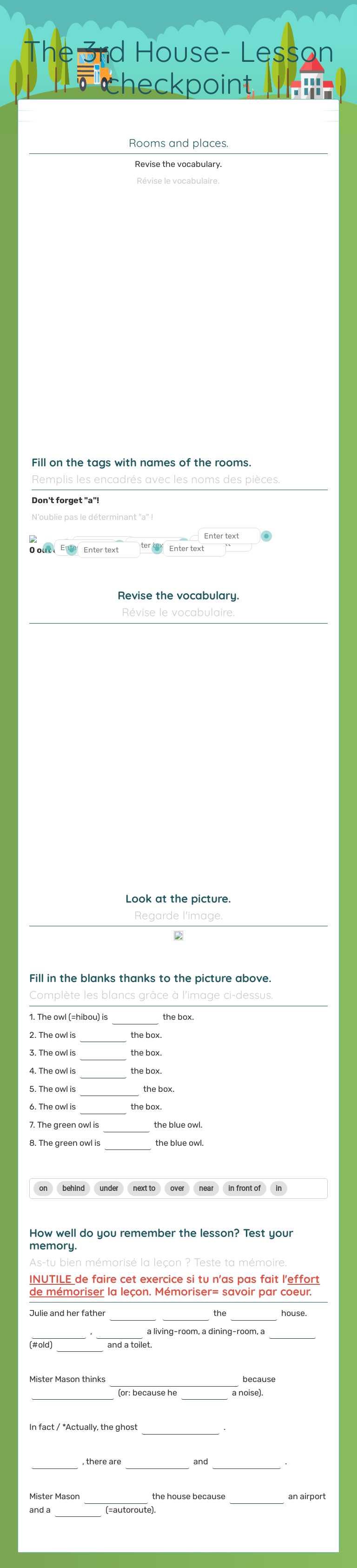The 3rd House-        Lesson checkpoint worksheet preview image