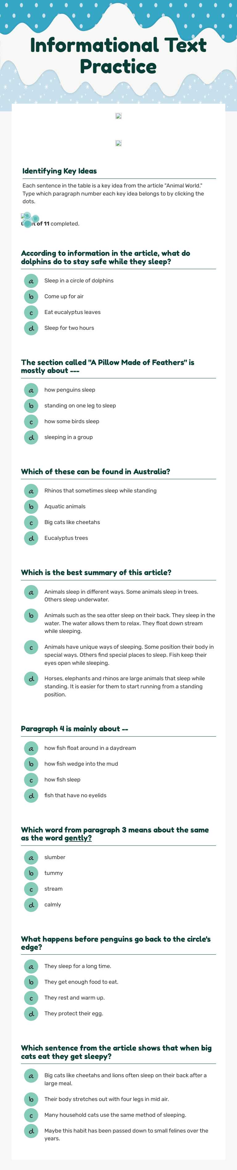 Informational Text Practice worksheet preview image