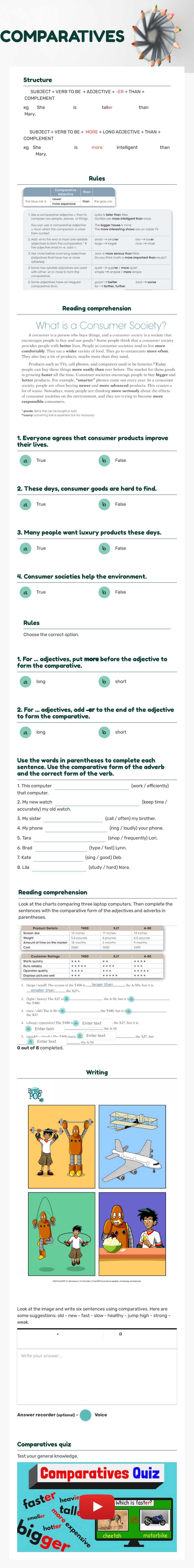 COMPARATIVES worksheet preview image