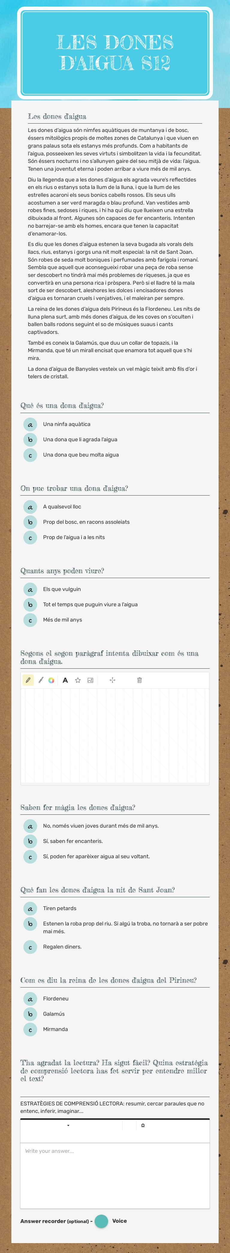 Les dones d'aigua S12 worksheet preview image