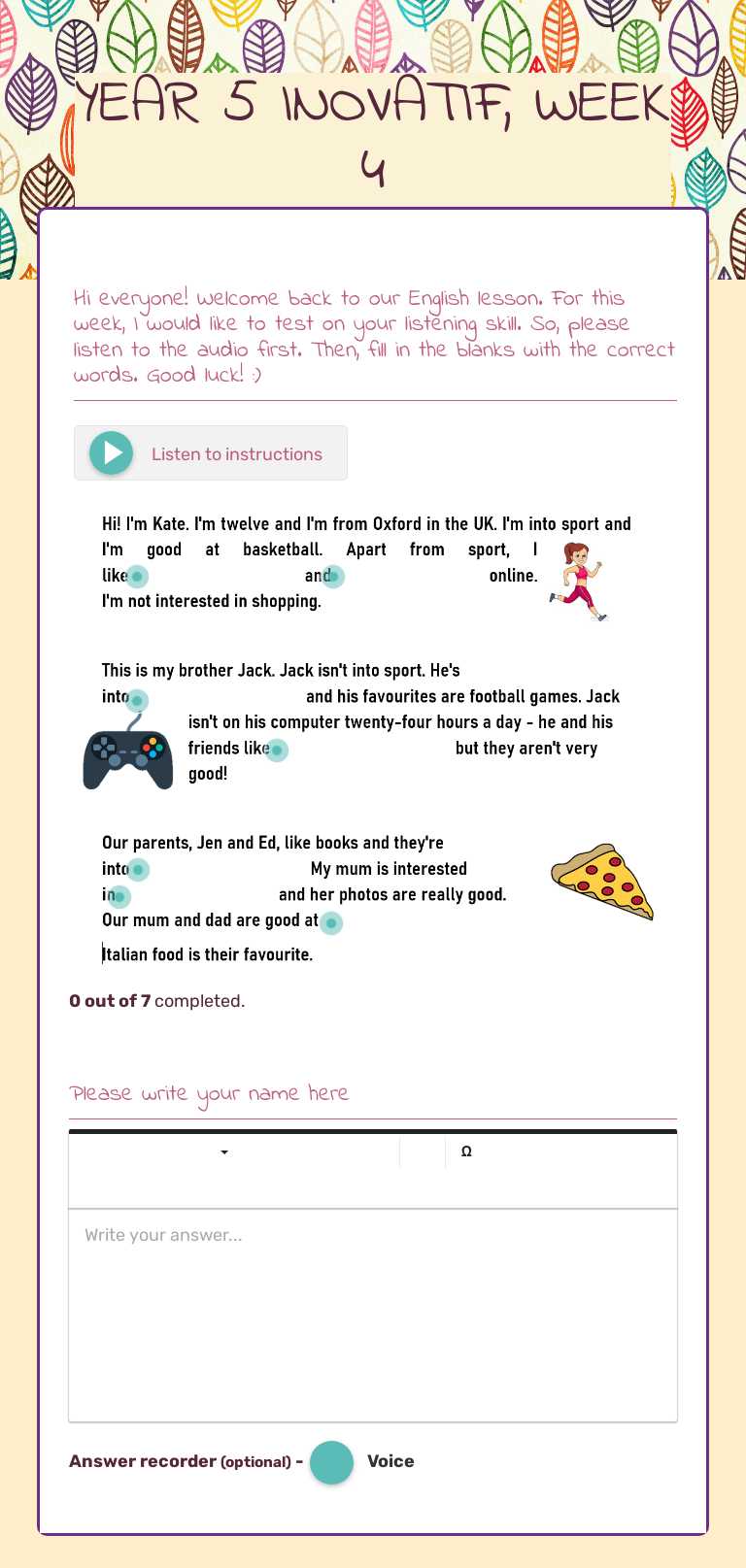 YEAR 5 INOVATIF, WEEK 4 worksheet preview image