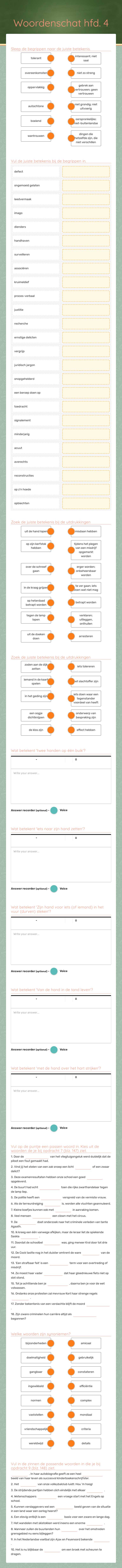 Woordenschat hfd. 4 worksheet preview image