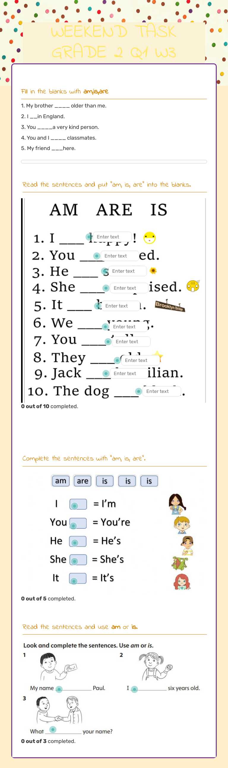 WEEKEND TASK GRADE 2 Q1  W3 Grade 2 worksheet preview