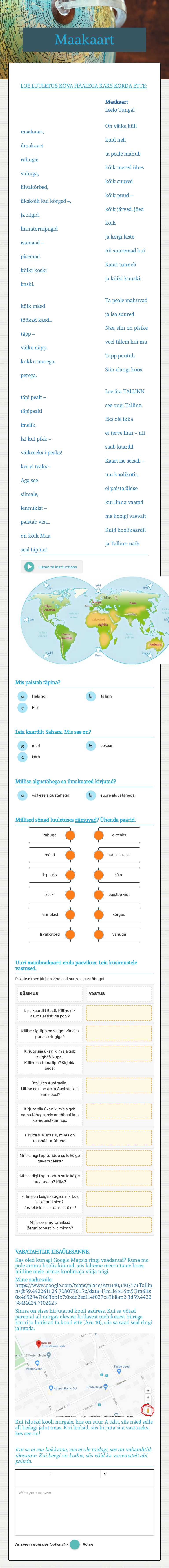 Maakaart Grade 3 worksheet preview