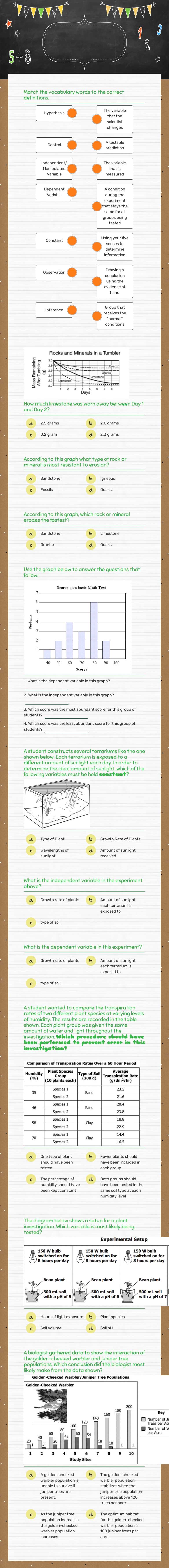 4th hr-how to read and graph scientific data worksheet preview image