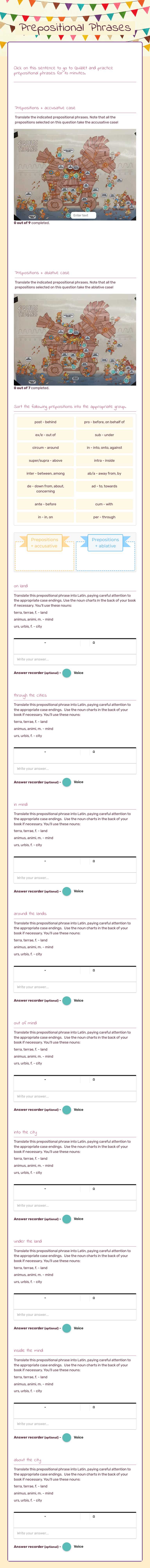Prepositional Phrases worksheet preview image