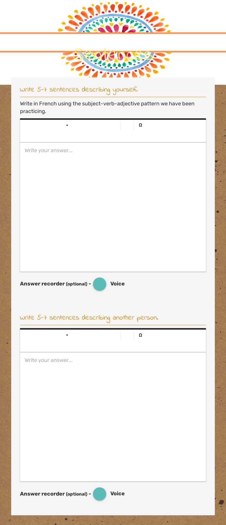 Sentences worksheet preview image