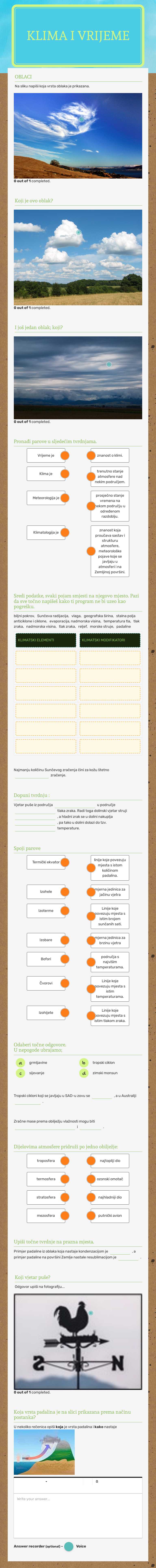 KLIMA i vrijeme Other worksheet preview