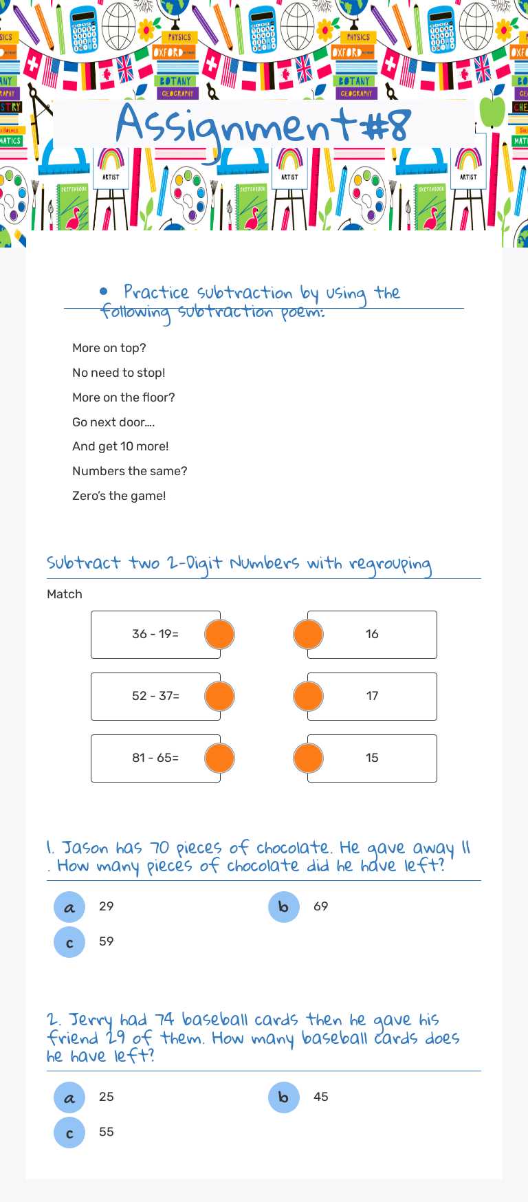 Assignment#8 worksheet preview image