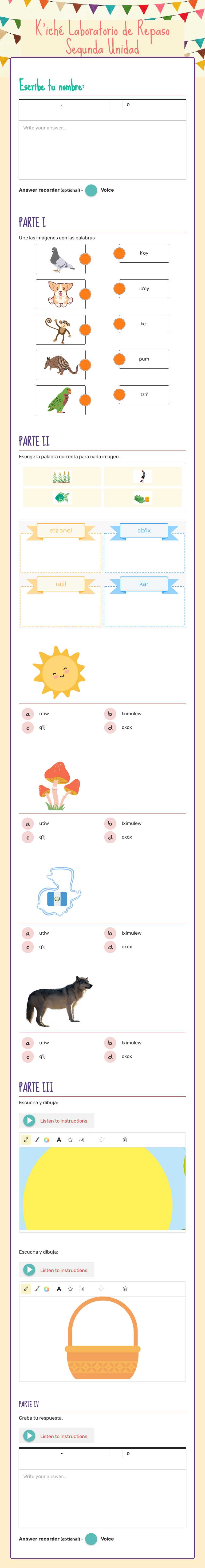 K'iché
Laboratorio de Repaso
Segunda Unidad worksheet preview image