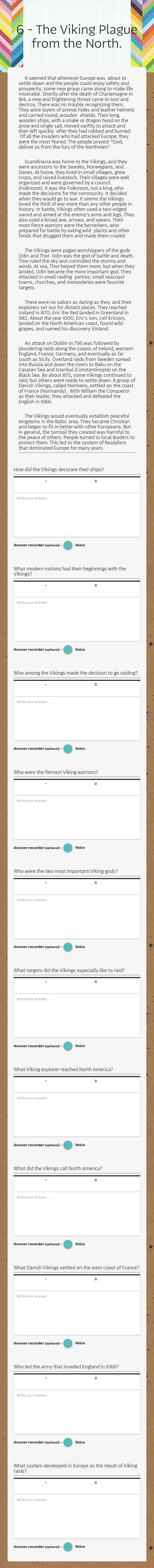 6 - The Viking Plague from the North. worksheet preview image