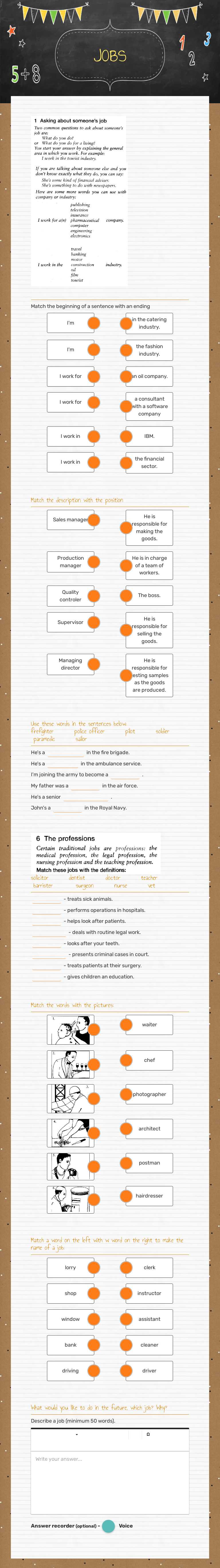 JOBS Grade 9 worksheet preview